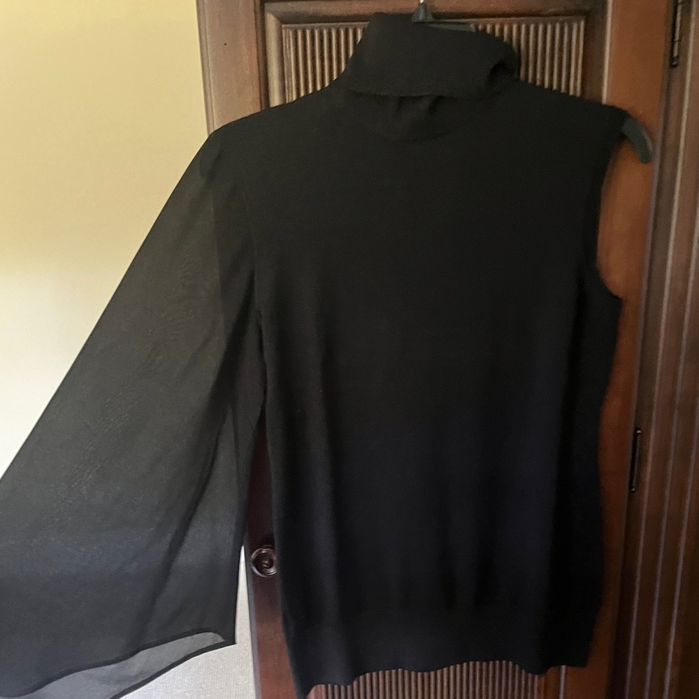 W by Worth Black Silk Blend One Arm Sweater Top